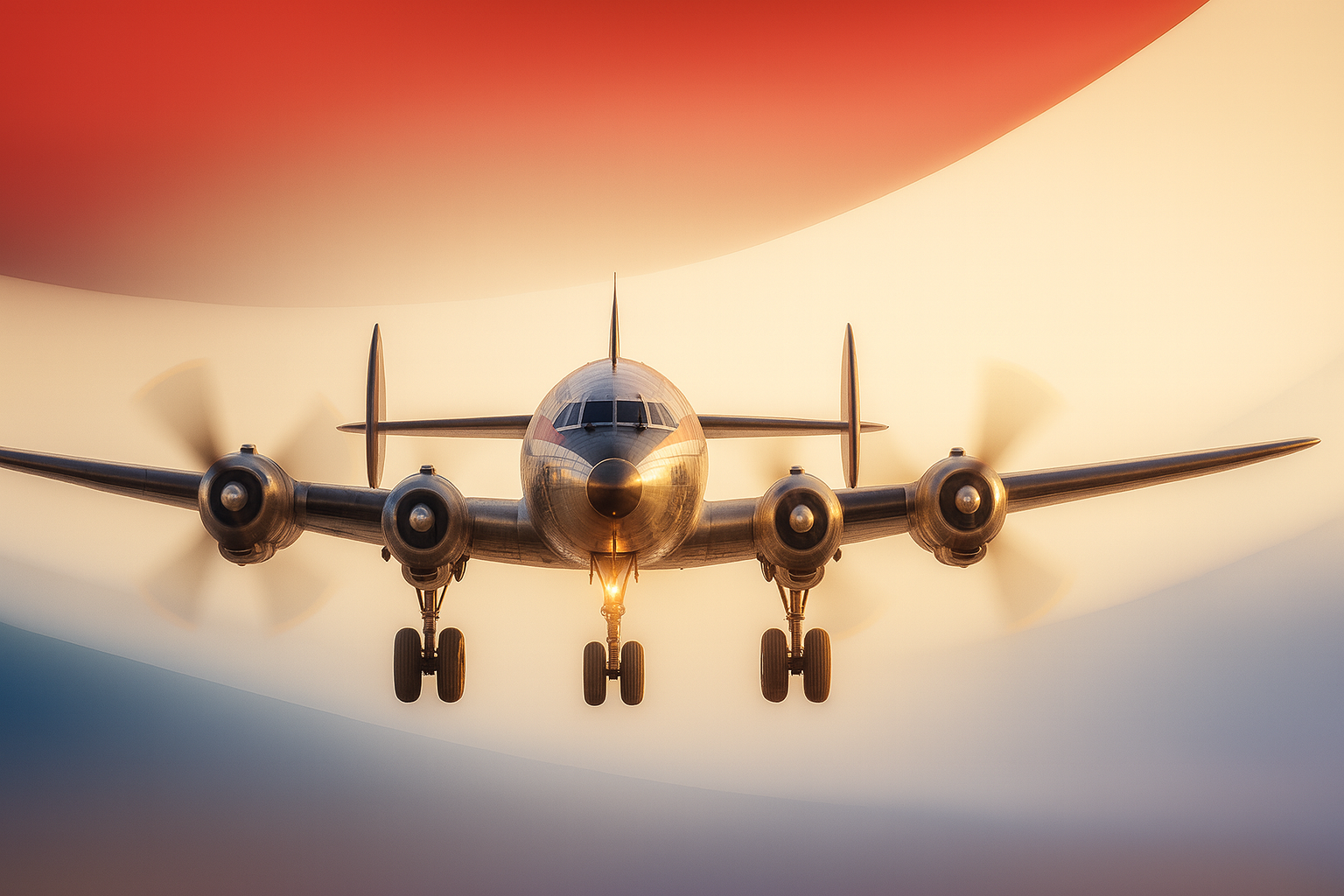 Dutch flag with Constellation airplane